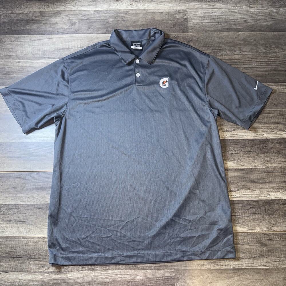 Nike Dri Fit Gatorade Golf Polo Shirt Mens XL Gray Embroidered Gatorade Logo